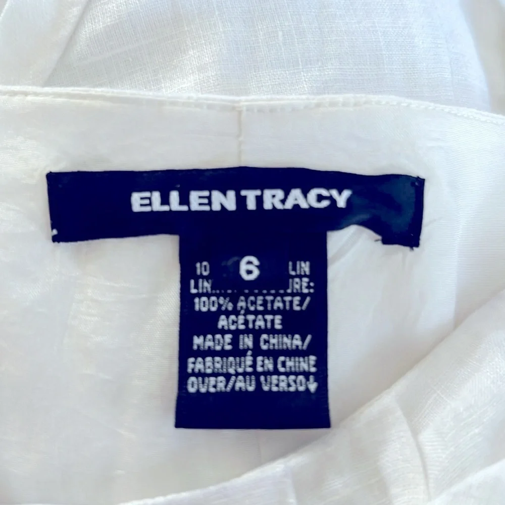 ELLEN TRACY Elegant White Floral Dress